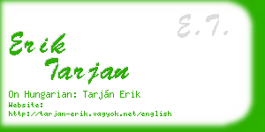 erik tarjan business card